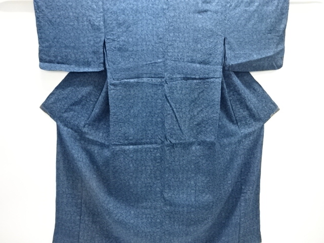 JAPANESE KIMONO / ANTIQUE HITOE KIMONO / SILK / MAWATA OJIYA TSUMUGI / WOVEN FLOWER